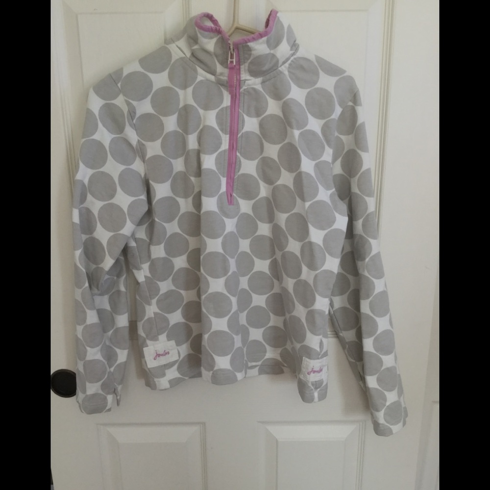 NWOT polkas dot Joules quarter zip sweatshirt